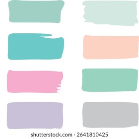 colourful pastel brush on white background EPS