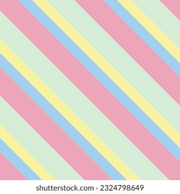 Fondo de rayas diagonales pastel coloridas. Patrón colorido. Diseño de impresión. Diseño de fondo de escritorio. Vector. Vector sin foco.  Color pastel. Arcoiris. Colores rosa, azul, amarillo y verde. Decorativo.