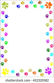 Paw Prints Border Stock Vector (royalty Free) 452318980 