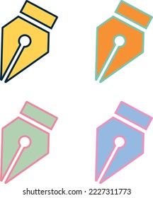 colourful pen tool illustration icon