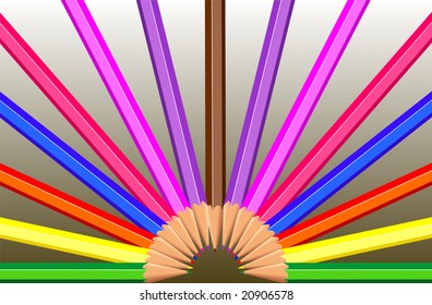 colourful pencils  in black shade background	