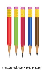 Colourful Pencils flat vector design illustration
