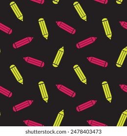 Colourful Pencils seamless pattern design for fashion textiles, graphics, backgrounds and crafts