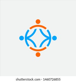 Colourful People Group Team. Logo Vector Template.
