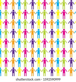 The colourful people seamless pattern vector.