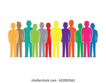 colourful people silhouettes