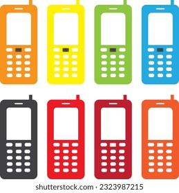 Farbiges Handy Handy Handy-Zelle Symbol transparenter Hintergrund EPS Vector Art Pack