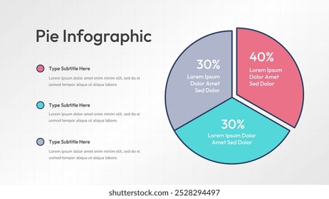Plantilla de infografía colorida del gráfico circular para los negocios y otros propósitos
