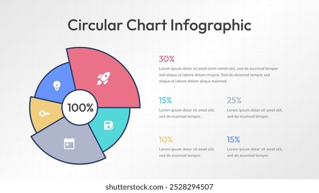 Farbige Tortendiagramm Infografik Vorlage für Business und andere Zwecke