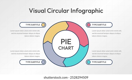 Modelo de Infográfico de Gráfico de Pizza Colorido para Negócios e Outros Fins