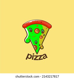 colourful pizza vector icon and logo