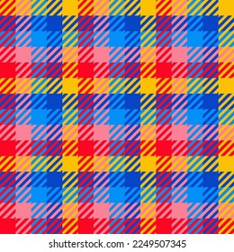 Colourful plaid. Seamless vector check pattern suitable for fashion, home decor and stationary.