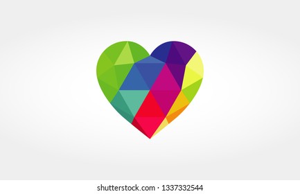 Colourful Polygon Heart