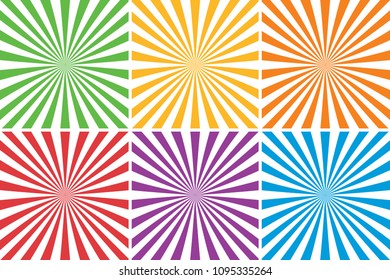 Colourful pop art sunbeam in vector graphics