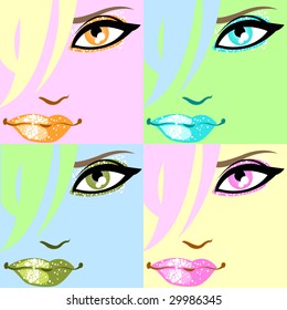 Colourful pop-art poster. Vector illustration