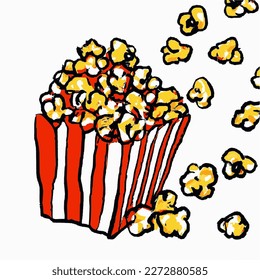 colourful popcorn pop art style