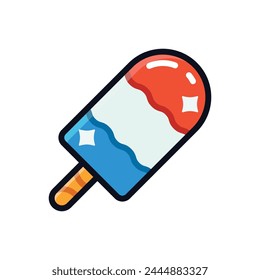 Colourful Popsicle Icon In Flat Style