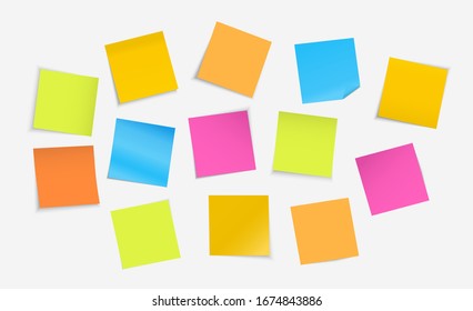 Colourful Post notes -Vector Illustration