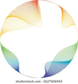 Colourful Radial wave Lines in Spiral Form. Sound waves  background. Vector Illustration. Round Logo. Circular Design element. Abstract Geometric circular rainbow.