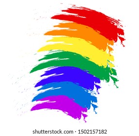 colourful rainbow color brush stroke