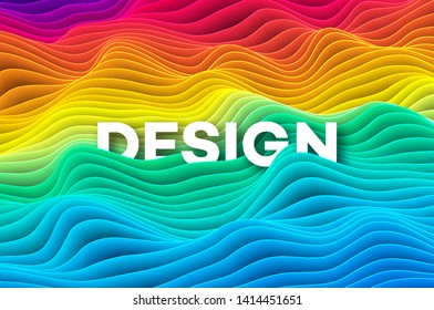 Colourful rainbow curve background. Vector illustration