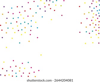 Colourful Random, chaotic polka dot, round glitter, confetti.. Bright background  for party invites, wedding, cards, phone Wallpapers. Vector illustration. Typographic design.