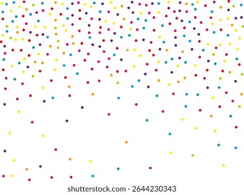 Colourful Random, chaotic polka dot, round glitter, confetti.. Bright background  for party invites, wedding, cards, phone Wallpapers. Vector illustration. Typographic design.