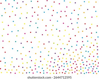 Colourful Random, chaotic polka dot, round glitter, confetti.. Bright background  for party invites, wedding, cards, phone Wallpapers. Vector illustration. Typographic design.