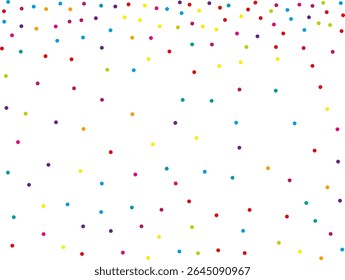 Colourful Random, chaotic polka dot, round glitter, confetti.. Bright background  for party invites, wedding, cards, phone Wallpapers. Vector illustration. Typographic design.