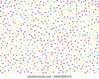 Colourful Random, chaotic polka dot, round glitter, confetti.. Bright background  for party invites, wedding, cards, phone Wallpapers. Vector illustration. Typographic design.