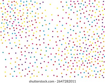 Colourful Random, chaotic polka dot, round glitter, confetti.. Bright background  for party invites, wedding, cards, phone Wallpapers. Vector illustration. Typographic design.