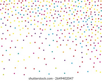 Colourful Random, chaotic polka dot, round glitter, confetti.. Bright background  for party invites, wedding, cards, phone Wallpapers. Vector illustration. Typographic design.