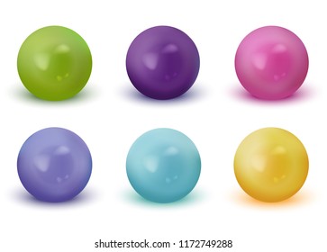 Colourful realistic pearls illustration. Perfect for cupcakes, desserts, cookies and ice cream web design ap or print. Vector.