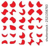 Colourful  red blob icon vector set . different blob vector . vector illustration.