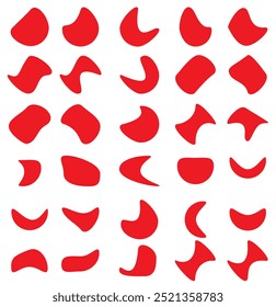Colourful  red blob icon vector set . different blob vector . vector illustration.