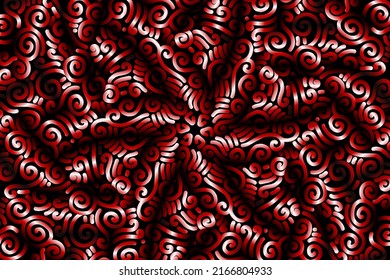 colourful red caleidoscope gradient abstract line art pattern of indonesian culture traditional tenun batik ethnic dayak ornament for wallpaper ads background 
