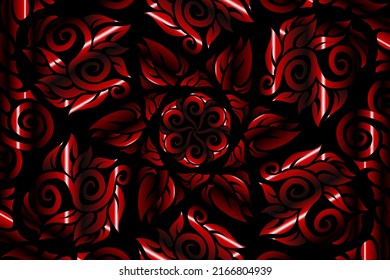 colourful red caleidoscope gradient abstract line art pattern of indonesian culture traditional tenun batik ethnic dayak ornament for wallpaper ads background 
