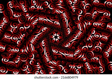 colourful red caleidoscope gradient abstract line art pattern of indonesian culture traditional tenun batik ethnic dayak ornament for wallpaper ads background 
