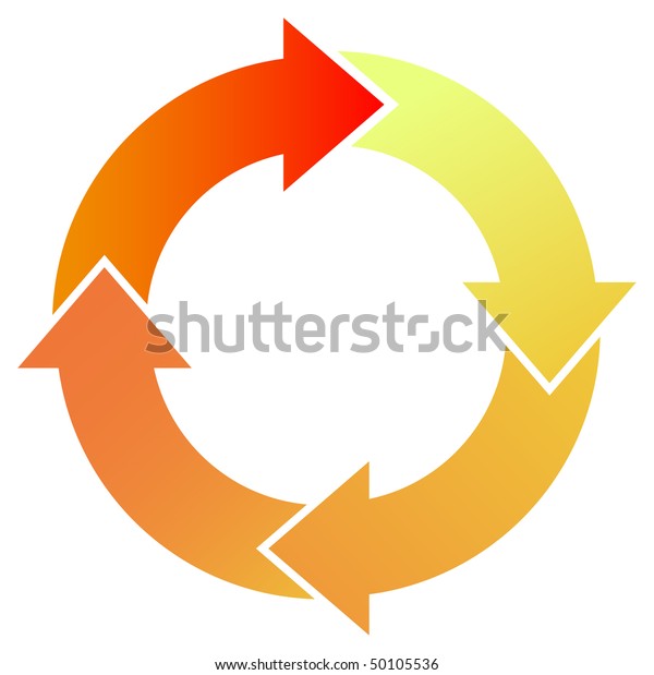カラフルな赤いプロセスの円形の矢印イラスト のベクター画像素材