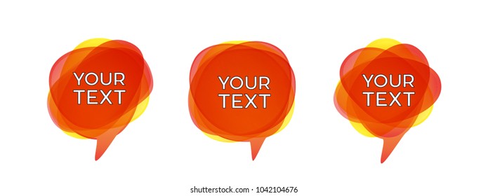 Colourful red transparent speech bubbles in vector graphics