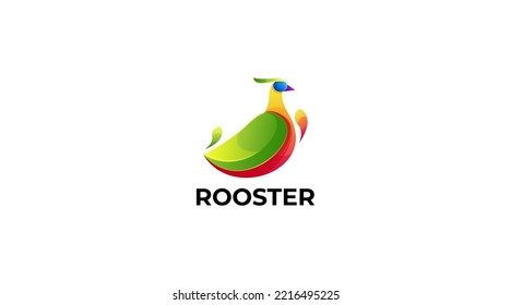 Colourful Rooster Chicken Mascot Logo Design and vector
