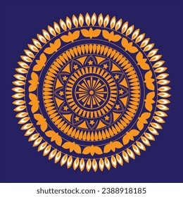 colourful round mandala vector art