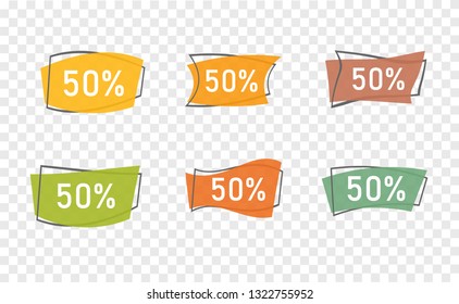 Colourful sale tags set in vector graphics