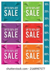 Colourful sales social post with abstract geometric triangle shapes