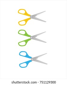 Colourful scissors in vector graphics