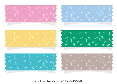 Colourful scrapbook stripes isolated on white background