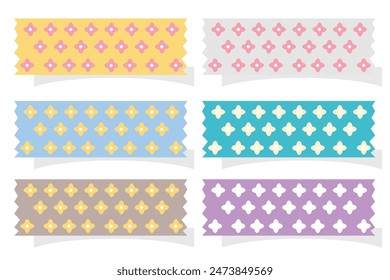 Colourful scrapbook stripes isolated on white background
