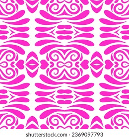 Colourful seamless batik ethnic dayak pattern of indonesian for textile fashion or garment