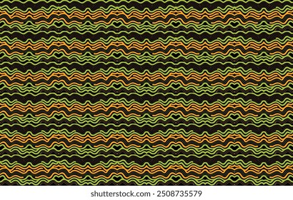 Colourful Seamless Curvy Line Geometric Pattern for Modern Fabric, Retro Wallpaper, and Artistic Design Featuring Symmetry and Abstract Motifs in Endless Decorative Waves