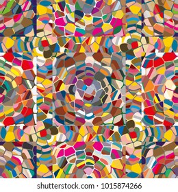 Colourful seamless ornamental rose background made of mosaic. New texture for design work